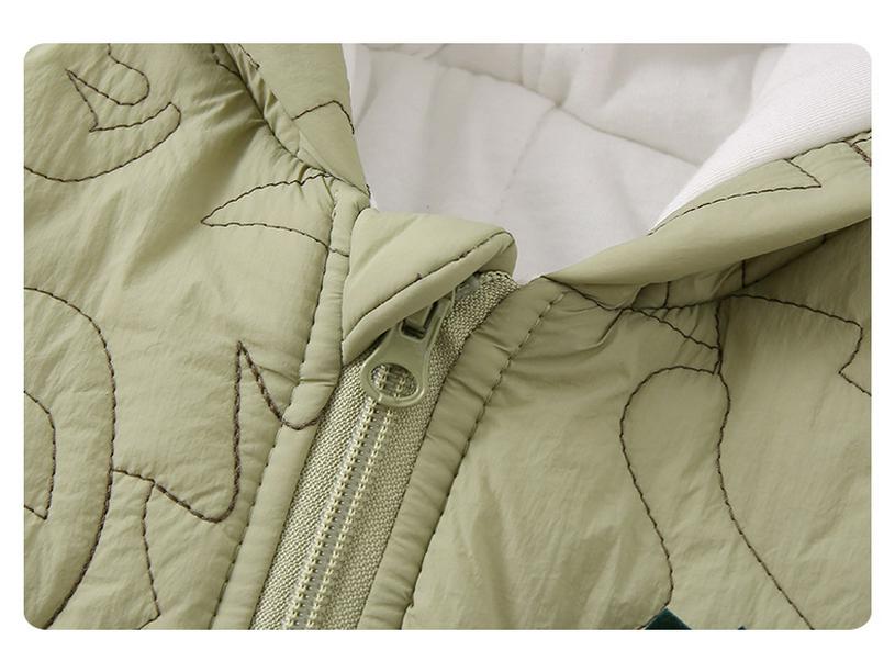 Baby Boys' Quilted Hooded Romper - Autumn/Winter Fashion Onesie