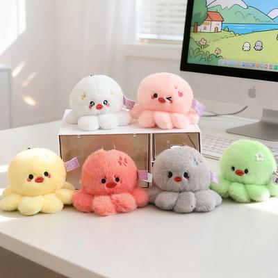 10CM Cute Octopus Plush Pendant Toys Soft Stuffed Sea Animal Doll Kawaii Octopus Keychain Bag Decoration Small Holiday Gifts