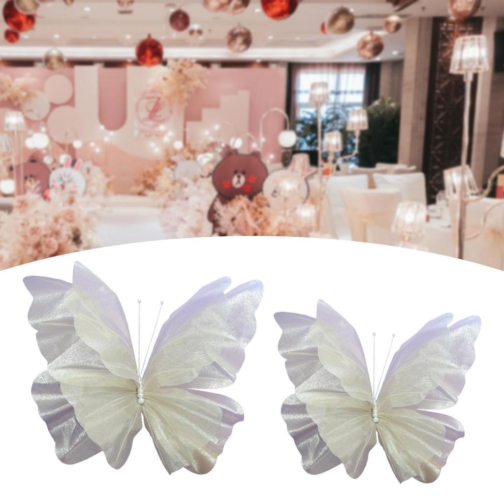 Giant Artificial Butterfly Mariage Decor Gauze Fake Butterfly Wedding Decoration for Living Room Outdoor Wall Anniversary