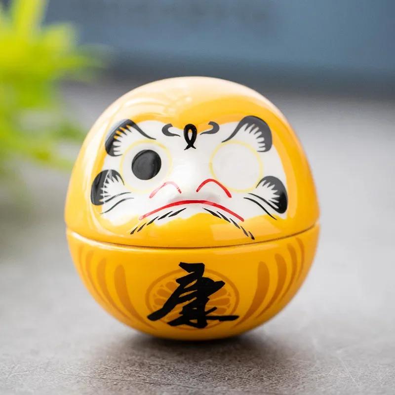 Japanese Ceramic Daruma Cartoon Lucky Cat Fortune Ornament - Home Decor Living Room Landscape Accessories Gifts