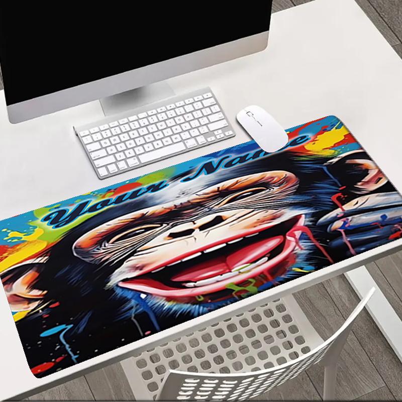 1PC Custom Name "Colorful Chimpanzee Artwork" Mouse pad, keyboard and mouse desk pad, for computer notebook Birthday Gift For Any Room Or Office