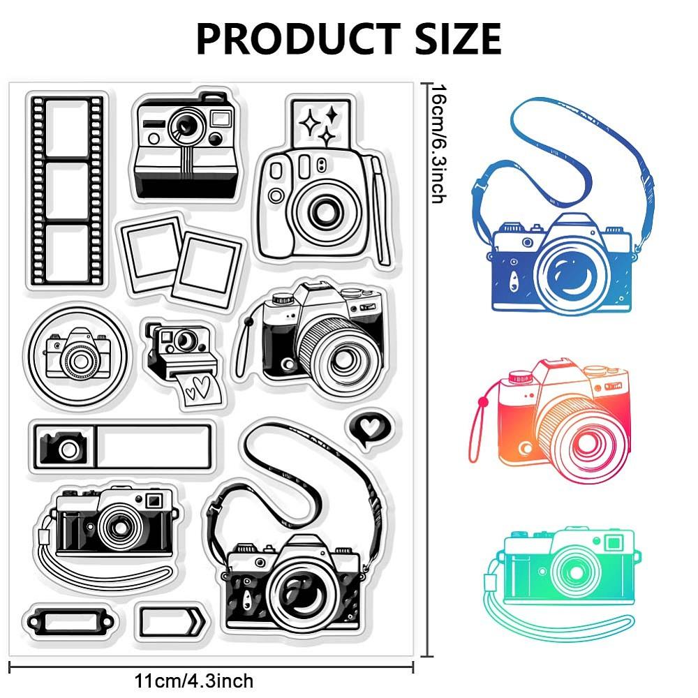 PVC Plastic Clear Stamps for DIY Scrapbooking Photo Album Decorative Cards Making Camera 160x110mm