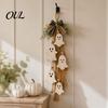 Cute Ghost Gift for Home Halloween Rustic Wall Hanging Decor with Wood Beads & Hemp Rope, Farmhouse Easy To Hang Porch Pendant Living Room Bedroom And