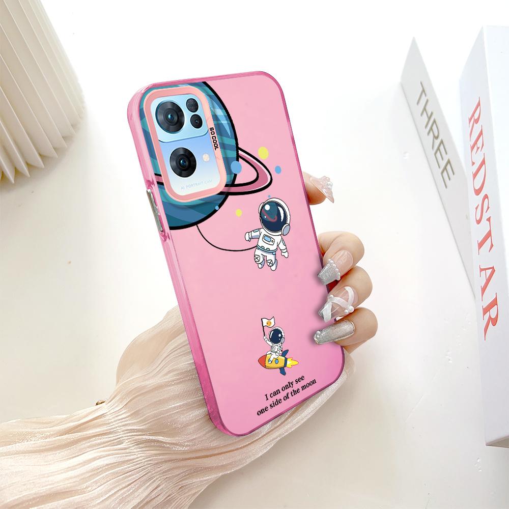 Malowany wzór Kolorowy Srebrny Dwustronny Twardy Obudowa Odporna Na Wstrząsy Anty-upadki Telefon Obudowa do OnePlus OPPO Reno Realme