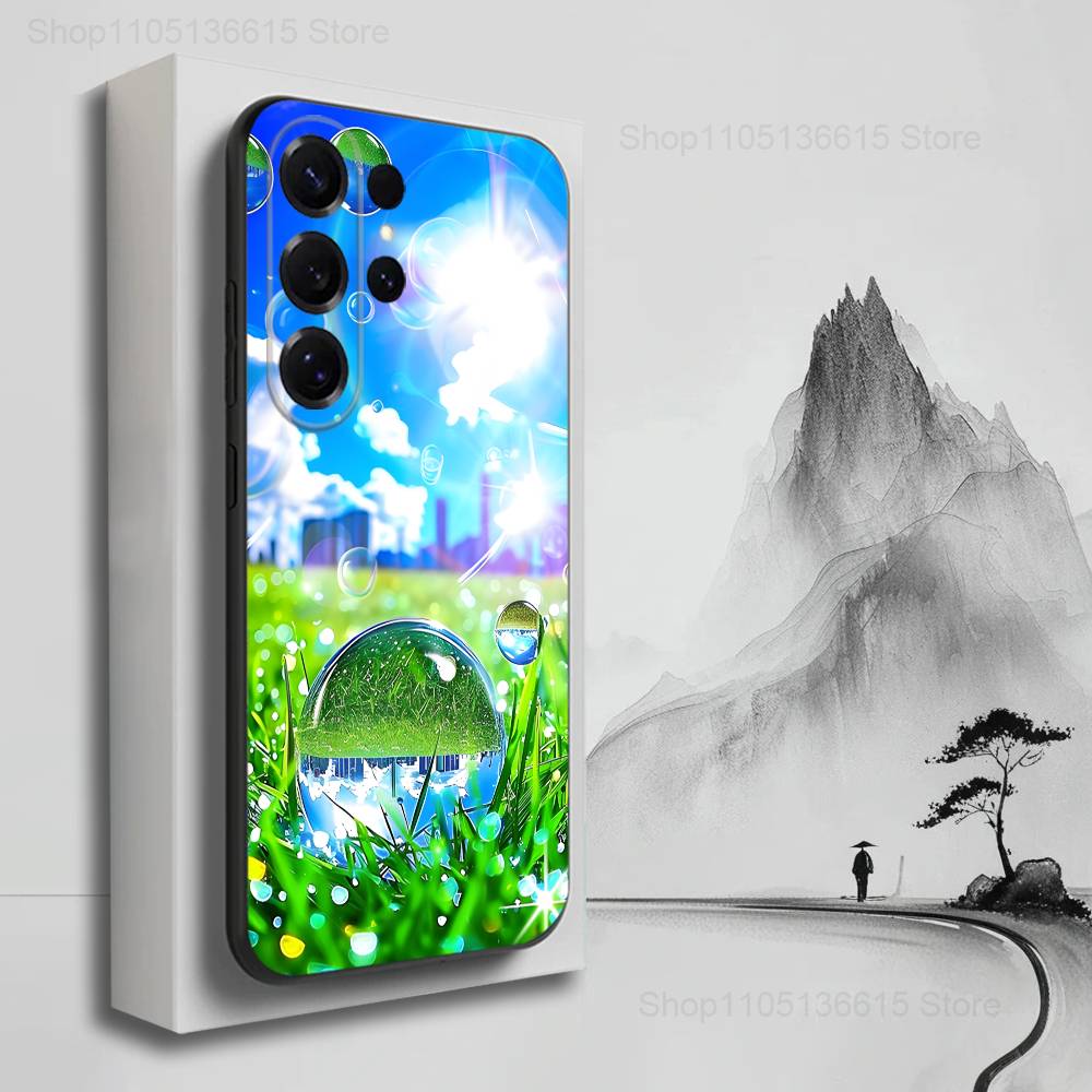 

Fresh Art Frutiger Aero Case For Samsung S23,S25,S20,S10,S9,S21,S24,S22,Ultra,FE,Plus,Lite,Soft Silicone Black SamsungS20