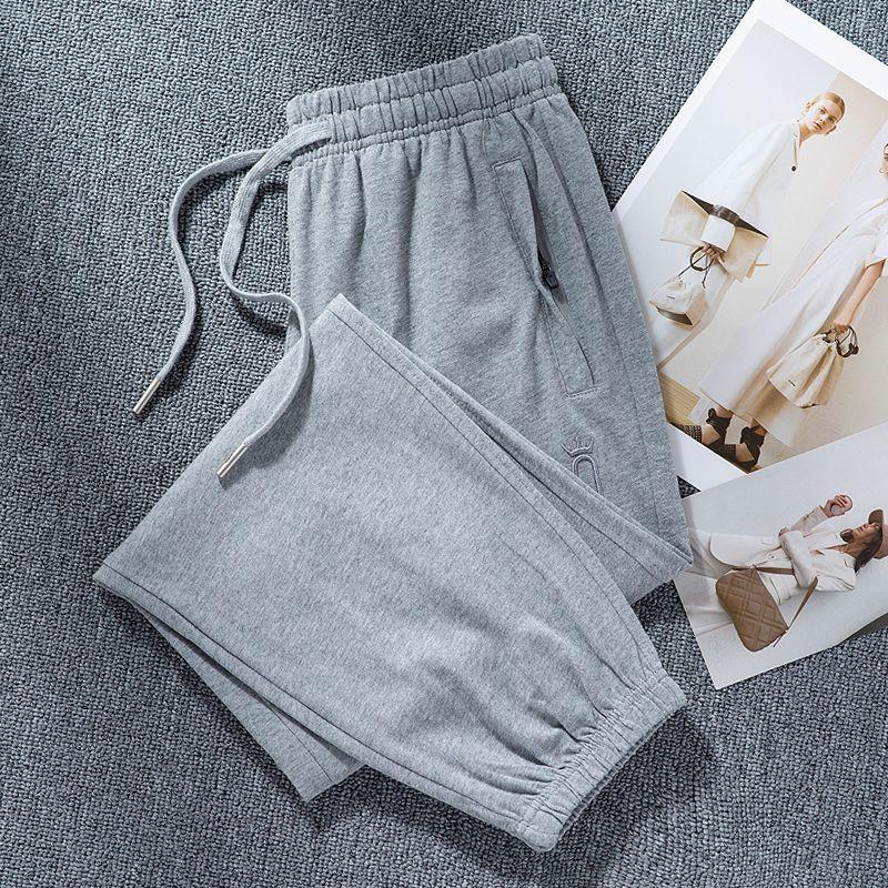 Cotton Thin Style in Beige Small Oversized Track Pants