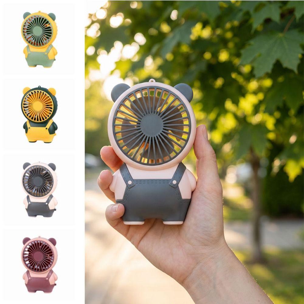Bear Shape Desktop Mini Fan USB Rechargeable Portable Children's Handheld Fan Lightweight Quiet Operation Small Electric Fan