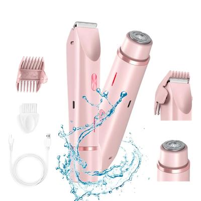 3 In 1 Double Head Ladies Electric Shavers Smoothes Silky Wet/Dry Face Body Private Areas IPX7 Waterproof Painless Epilator