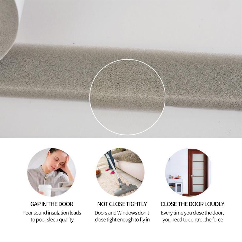 Foam Self-adhesive Door Window Sealing Strip Wearable Sliding Dustproof Sponge Strip Soundproof Home Insulation Sealing Tape