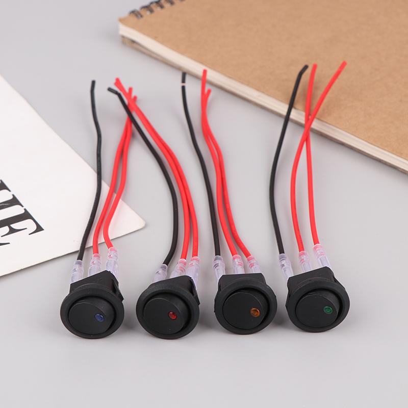 12V/20A LED Light Boat Switch Round Cat-eye Car Modified Switch PlugSpring With Wire