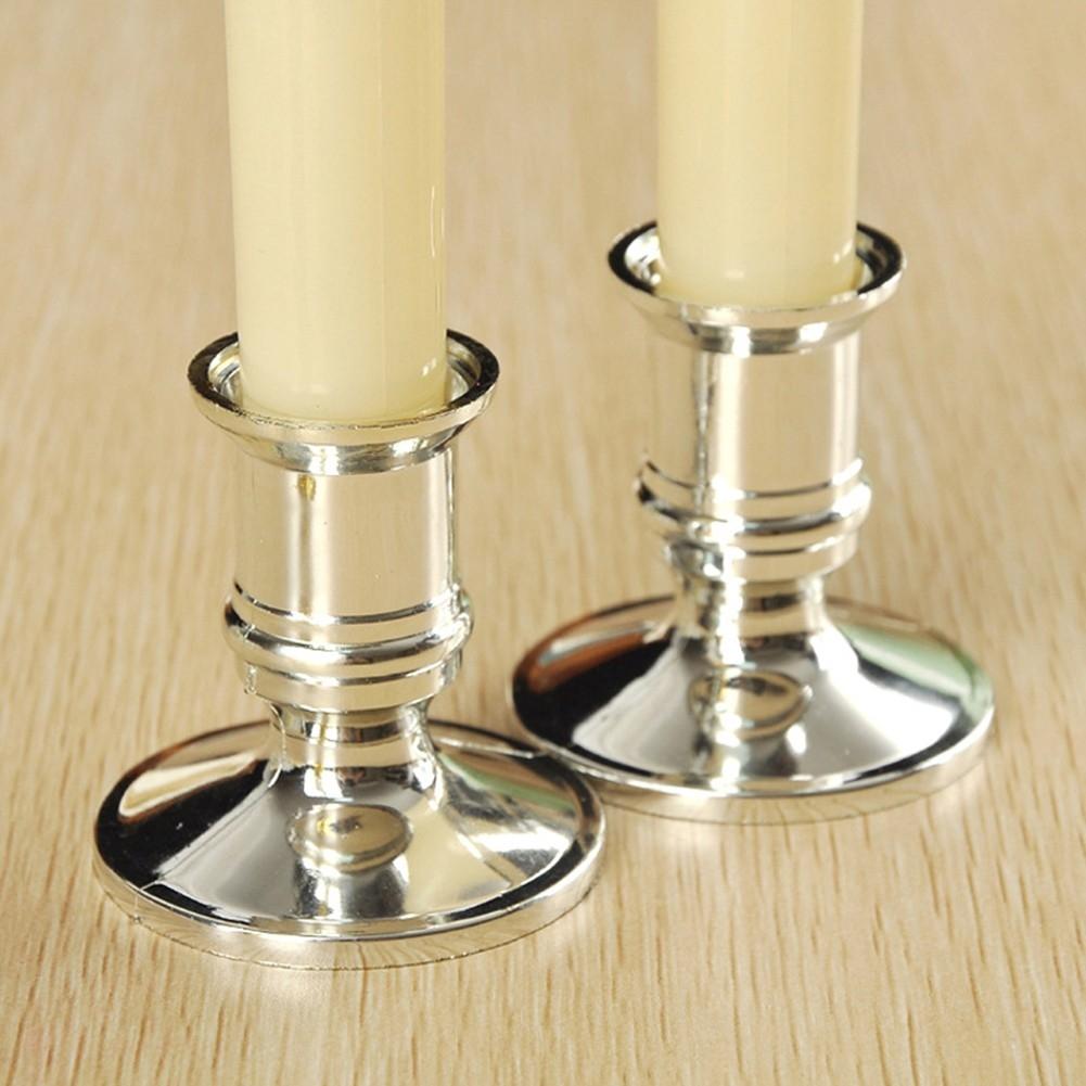 Candle Holders Candle Base Dinner Decor Plastic Silver-Plated