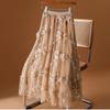 Women's Plus Size Ethnic Embroidered Floral Mesh A-Line Skirt