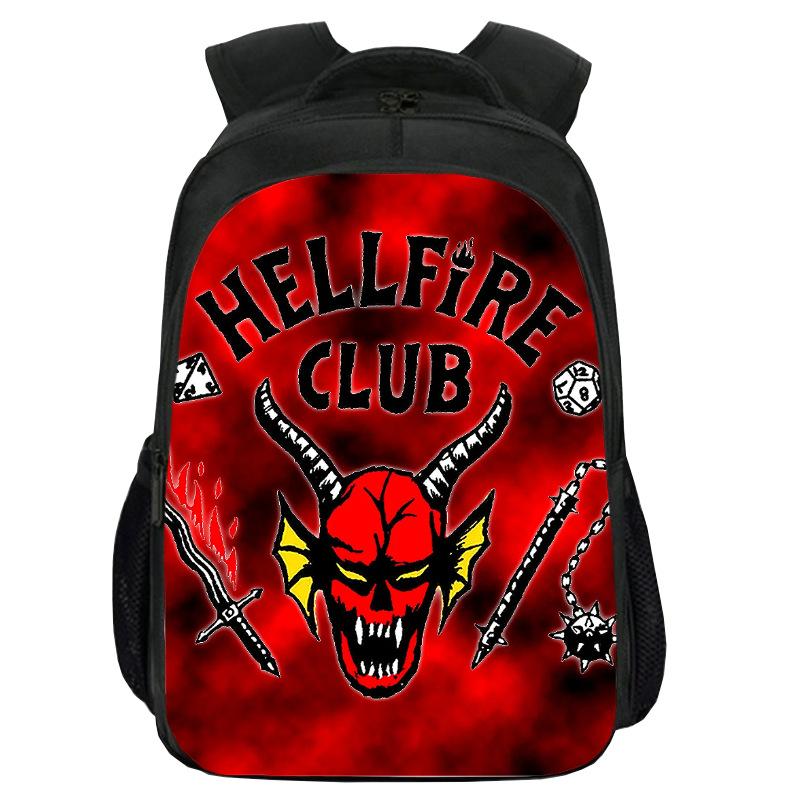 Printed Stranger Things Peripheral Double-Layer Schoolbag, Cartoon Stragner Things Student Computer Backpack