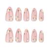 Flower fake nail manicure simple ins wind wearing nail piece spring and summer almond nail