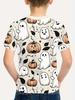 Halloween   Kids Clothes Cute Pumpkin Spooky Leaves 3D Print Casual O-Neck Short Sleeve Quick-Dry Boy T-Shirts for Children