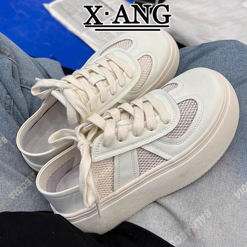 Summer Mesh Breathable Women's Shoes Leather Thick Baseplate Shoes Little White Shoes Children's Summer New Casual Sports Shoes
