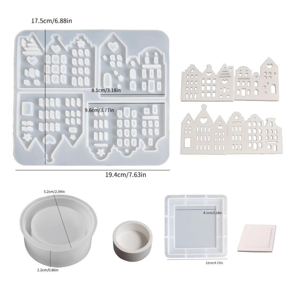 Подсвечник Силиконовая форма Форма для литья Полая форма в виде дома Силиконовая форма для подсвечника Для гипса Смолы Шоколада Желе