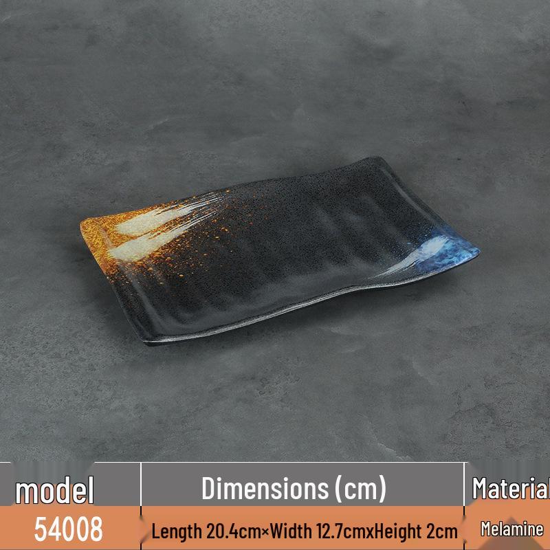 Japanese Rectangular Melamine Plate for Barbecue and Sushi