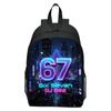 New Printed 67six Seven Backpack for Elementary School Students, Casual Cartoon Lightweight Backpack for 12th Grade