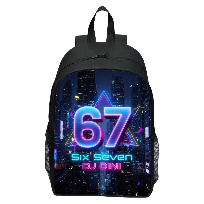 New Printed 67six Seven Backpack for Elementary School Students, Casual Cartoon Lightweight Backpack for 12th Grade