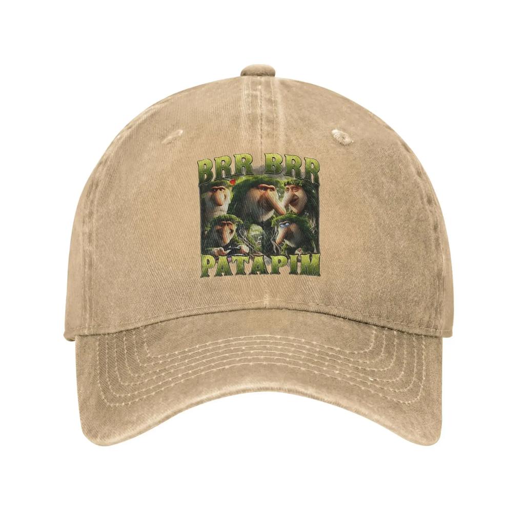 Brr Brr Patapim Italian Brainrot Meme Baseball Cap Fashion Distressed Washed Sun Cap Unisex Outdoor Summer Gift Hats Cap