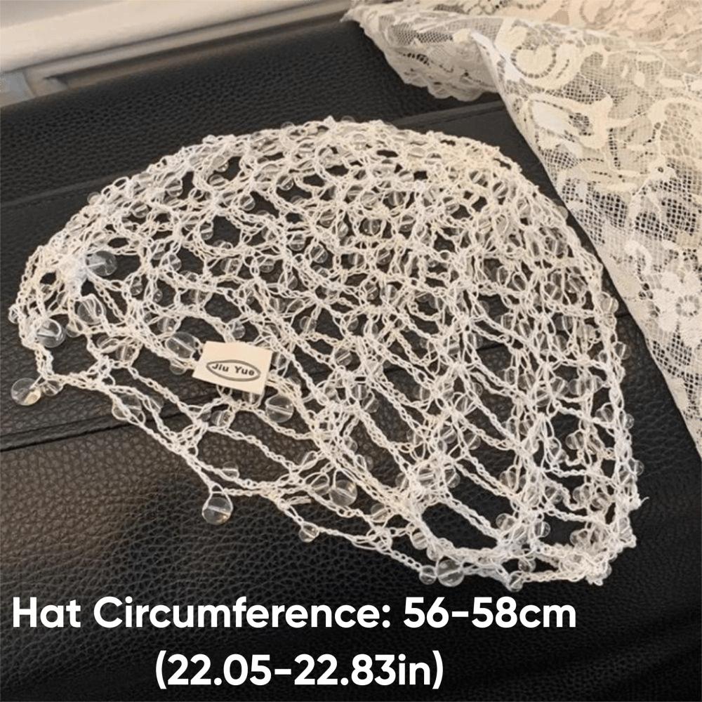 Handmade Chain Beaded Hats Punk Y2K Tassel Hollow Out Cap New Versatile Beanies Head Cover
