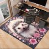 Autumnal Hedgehog Family Office Rug Chair Mat, Entryway Carpet, Suitable for Front Door, Bedroom, Living Room, Desk, Holiday Gift