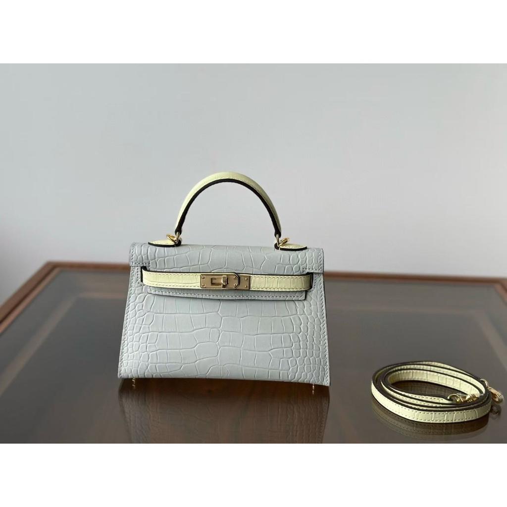 Kelli druhá generace 19cm vzor krokodýlí první vrstva hovězí kůže taška přes rameno messenger dámská taška high-end taška