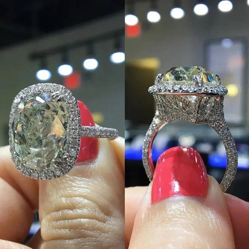 

New Eternity Wedding Rings Women with Big Geometric Crystal Cubic Zirconia Simple Elegant Female Marriage Engagement Zircon 6