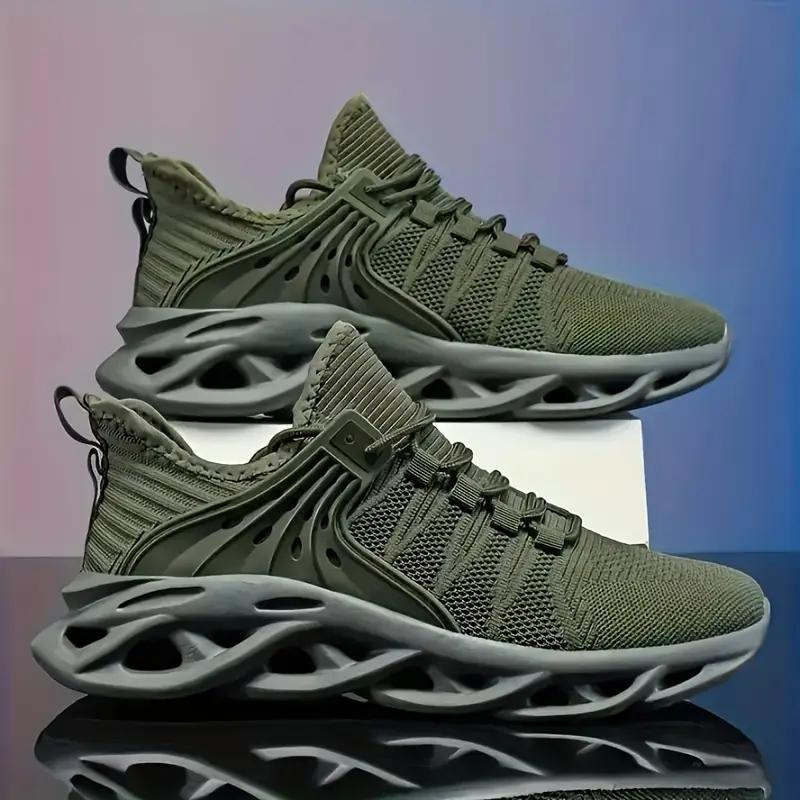 

Мужские дышащие повседневные кроссовки, кроссовки для бега из сетки, легкие летние уличные модные кроссовки с амортизацией 48 армия зеленый