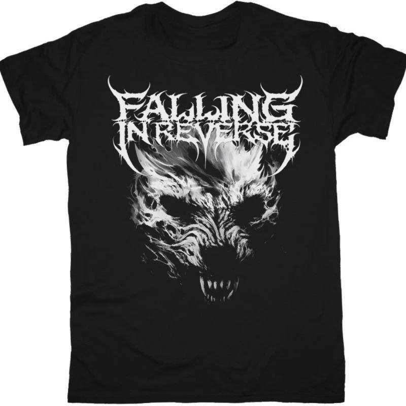 FALLING IN REVERSE WOLF TEE NEW BLACK 100% Cotton T-shirt Mens Tees Top 4XL