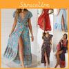 Women Wrap Summer Boho Floral Paisley Maxi Print Dress For Effortless Style