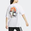 Adidas Originals Trefoil Floral Print Back Sports Tee Women Tops White IK8636