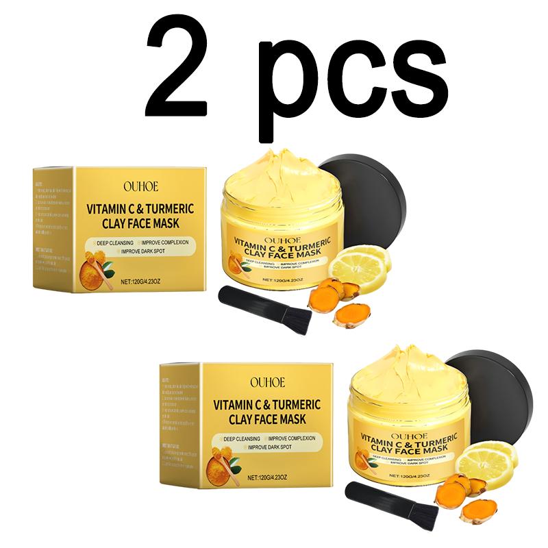 OUHOE Vitamin C Kurkuma Schlammmaske Feuchtigkeitsspendend & Hydratisierend Beruhigt die Haut Für Gesichtsanwendung 120g