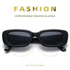 Vintage Black Square Sunglasses for Woman Luxury Brand Small Rectangle Sun Glasses Female Gradient Clear Mirror Oculos De Sol