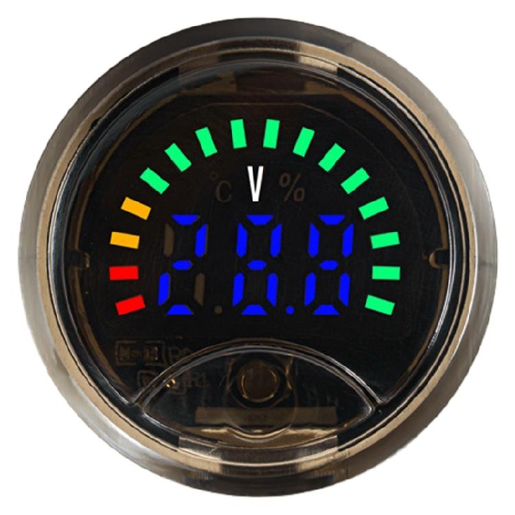 Compact Round Shaped Voltages & Capacity Meter User Friendly Circular Voltages & Battery Meter ABS for Office & Factory