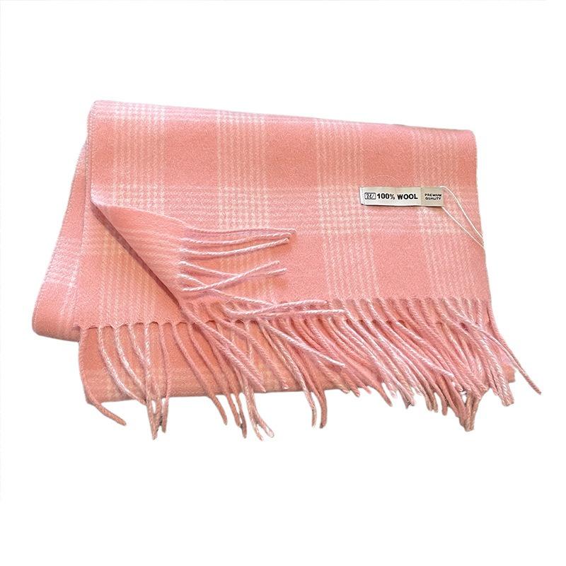 Small wool cream sweet wind winter plaid atmosphere thickened warm scarf scarf student girl