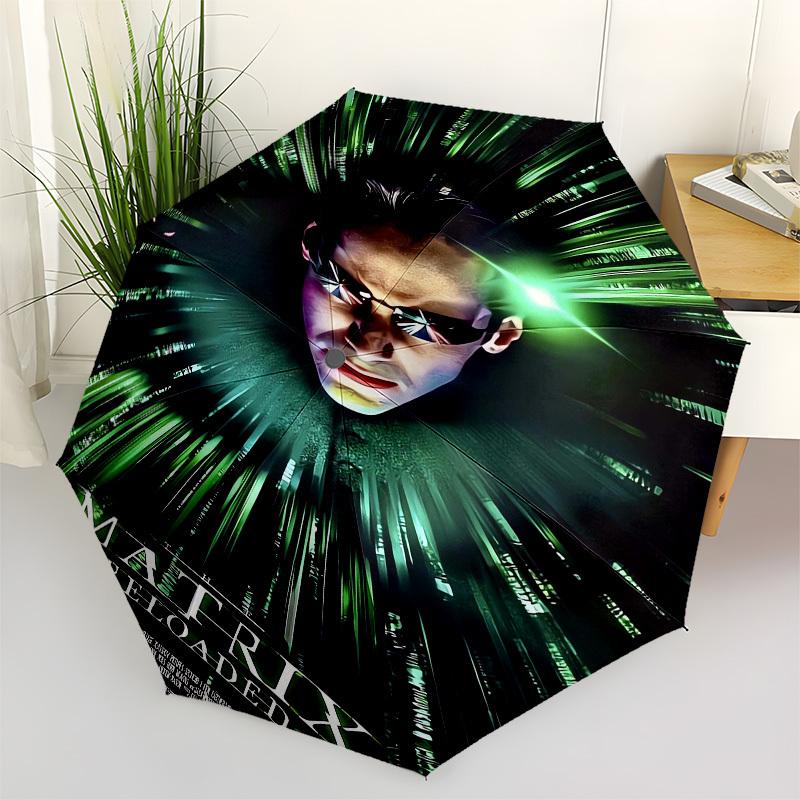1pc The Matrix Reloaded Film Poster Umbrella with Plastic Handle,Suitable for All Seasons Travel Outdoor Multi-functional UmbrellaDCS008