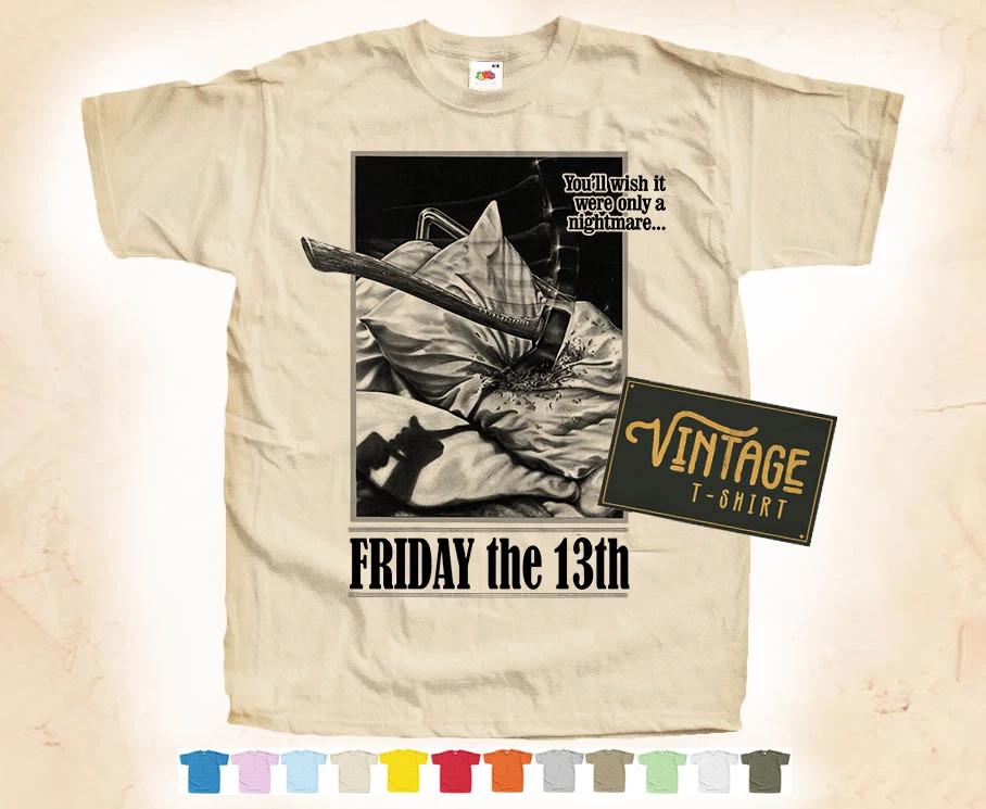 

Black Print FRIDAY 13 ver.2 Horror T-SHIRT Tee Vintage Poster 12 Colors S-5XL S