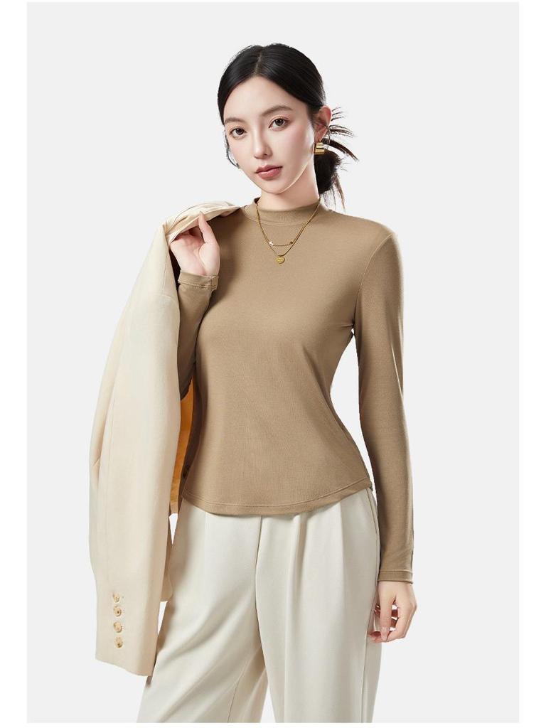 Damska Lenzing Modal Antybakteryjna Ciepła Koszulka Bazowa z Długim Rękawem