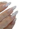 Trending Liquid Pure Desire White Floral Nail Stickers - Hand-Painted Flower Design