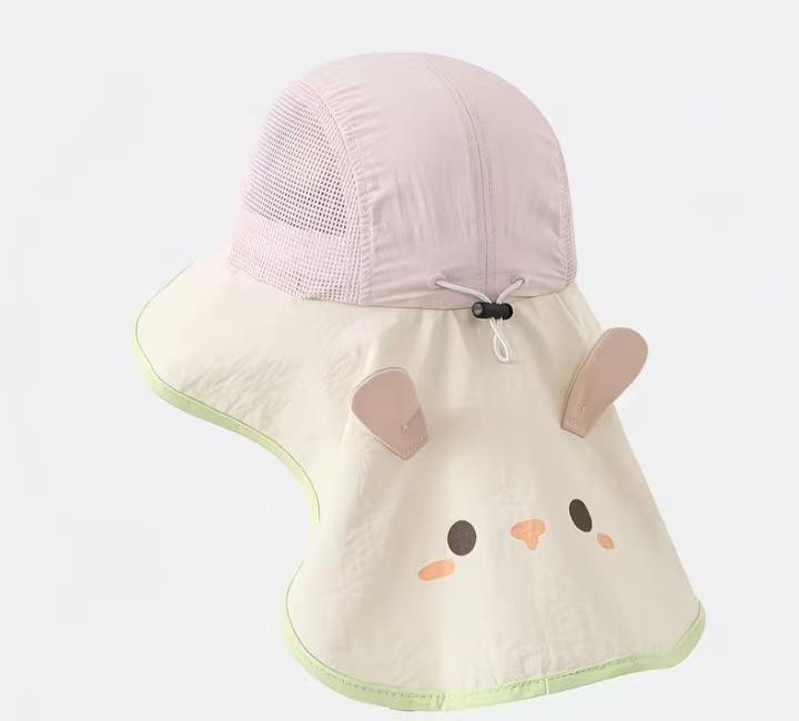 Kids' Wide Brim Sun Hat with Neck Protection and Breathable Mesh for Summer Outdoors