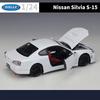 Welly 1/24 Nissan Silvia S15 Alloy Sports Car Model Diecast Metal Racing Vehicles Car Model Simulation Collection Kids Toys Gift