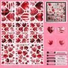 Valentine's Day 3D Heart Glass Stickers - Festive Window Decorations