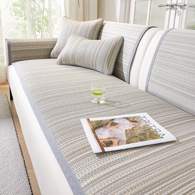 Rattan Mat Sofa Cushion Summer Sofa Mat Mat Summer Cushion Non-Slip Ice Silk Cushion  New Straight Cover