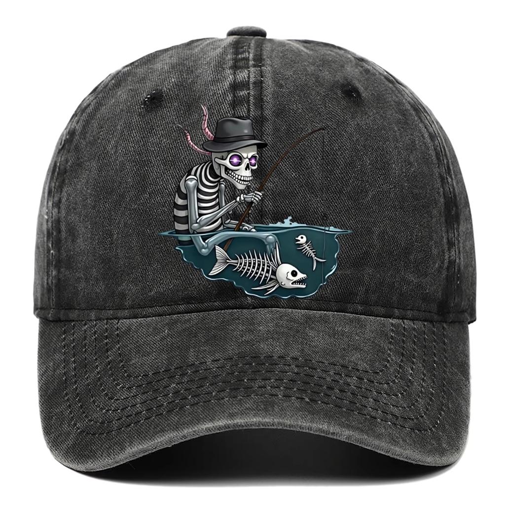 New Skull Print Baseball Cap For Halloween Party Decoration Hat, Breathable, Comfortable And Adjustable
