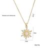 Sunflower Zircon Pendant Necklace - Trendy Titanium Steel Design for Women