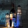 Seagull Navigation Party Sculpture Maritime with LED Lights Colored Light Lighthouse Light Metal