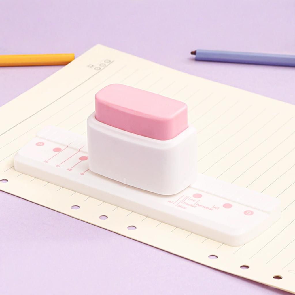 3-Hole Punch Handheld Metal And Plastic No-Paper-Shred Design For B5 Paper