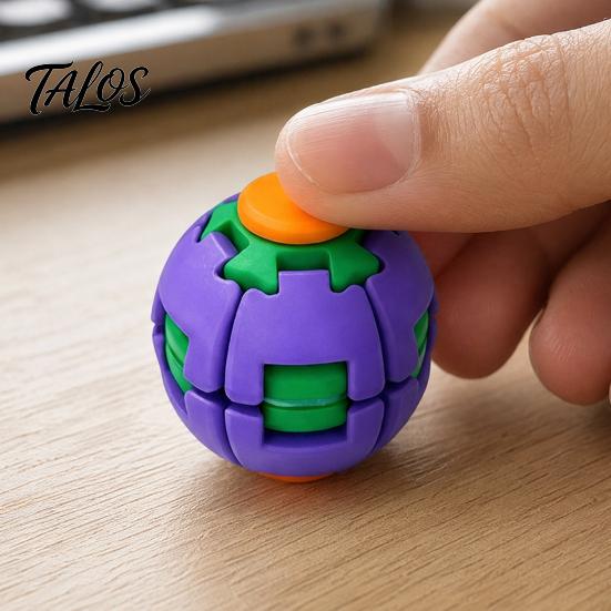 Portable Anxiety Toy 3D Printed Stress Ball, Press & Rotating Finger Spinner, Decompression Ball Fidget Toys, Ergonomic for Office Commuting